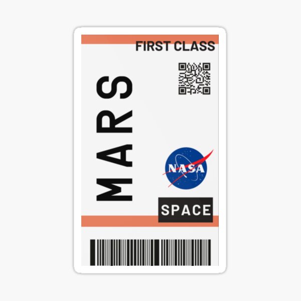 Best Seller - billete de avión a Marte nasa Pegatina