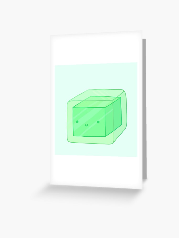 Cute Kawaii Minecraft Slime Greeting Card By Sophisoap Redbubble