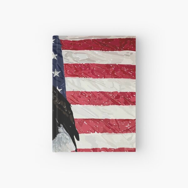 Patriotic Eagle and American Flag Hardcover Journal