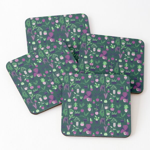 Item preview, Houseplants Pattern Dark designed and sold by BlueLela.