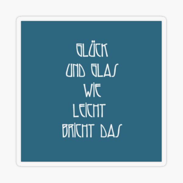 Happiness and glass, how easy it breaks! Turquoise colors and Art Deco writing Transparent Sticker
