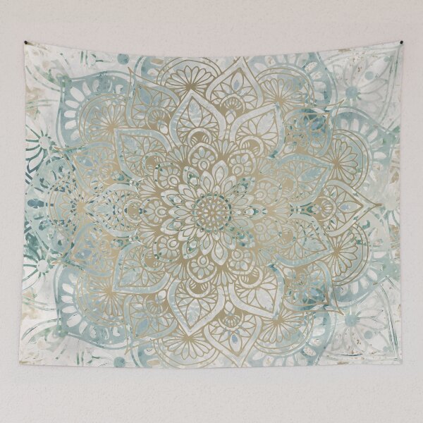 Item preview, Mandala, Yoga Love, Gold and Teal designed and sold by meggydesigns.