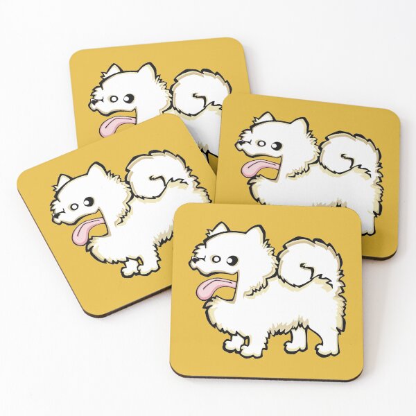 Item preview, Pomeranian - White (Full Body) YELLOW BG designed and sold by TheChicken.