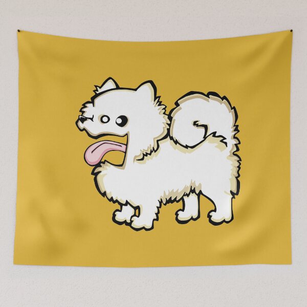 Item preview, Pomeranian - White (Full Body) YELLOW BG designed and sold by TheChicken.
