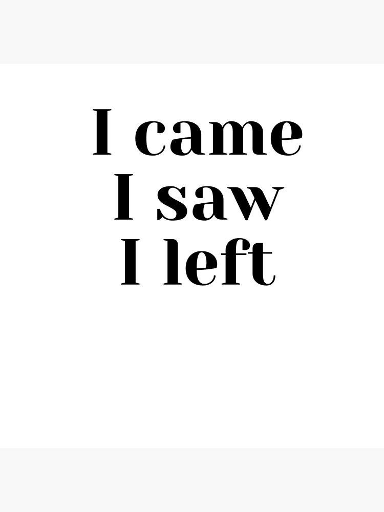 I Came I Left