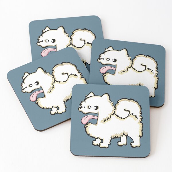 Item preview, Pomeranian - White (Full Body) BLUE BG designed and sold by TheChicken.