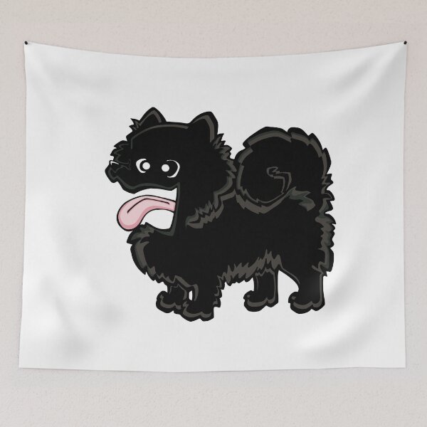 Item preview, Pomeranian - Black (Full Body) WHITE BG designed and sold by TheChicken.