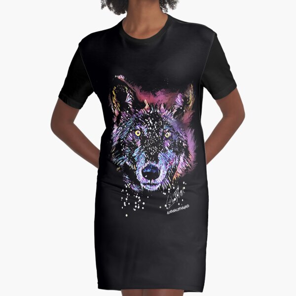 Eyes of the Wolf Graphic T-Shirt Dress