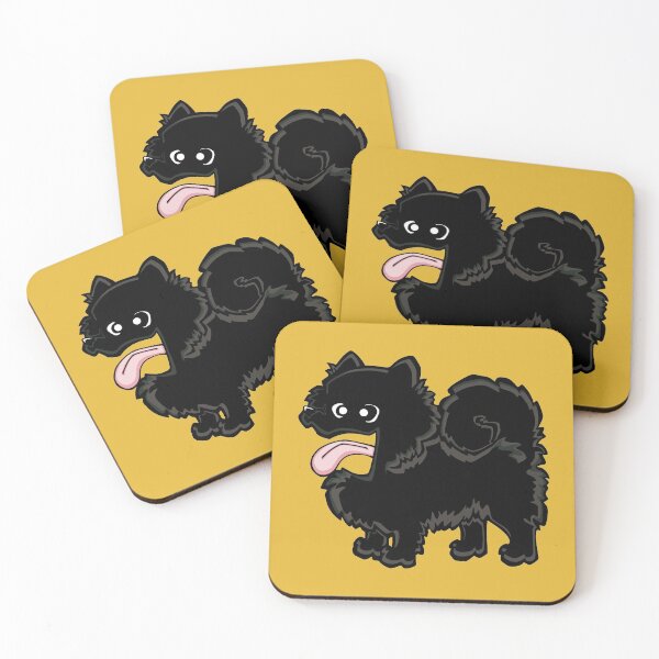 Item preview, Pomeranian - Black (Full Body) YELLOW BG designed and sold by TheChicken.