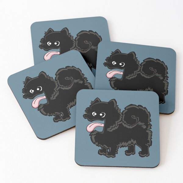 Item preview, Pomeranian - Black (Full Body) BLUE BG designed and sold by TheChicken.