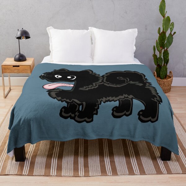 Item preview, Pomeranian - Black (Full Body) BLUE BG designed and sold by TheChicken.
