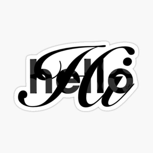 Item preview, Hello Hi Black greeting designed and sold by Artistestella.