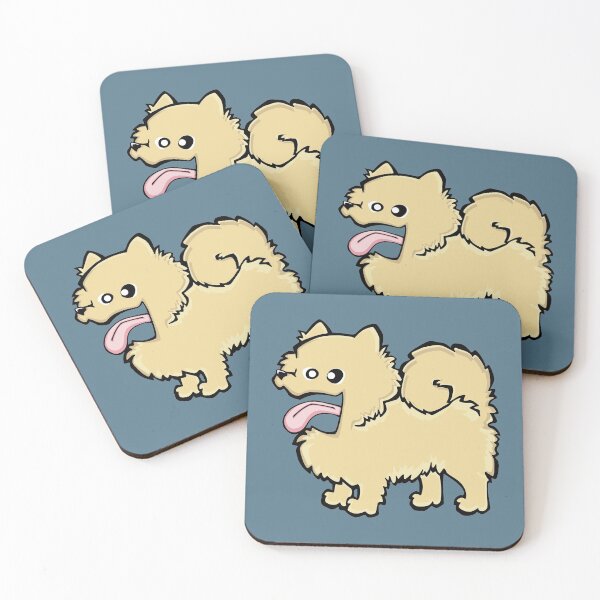 Item preview, Pomeranian - Cream (Full Body) BLUE BG designed and sold by TheChicken.