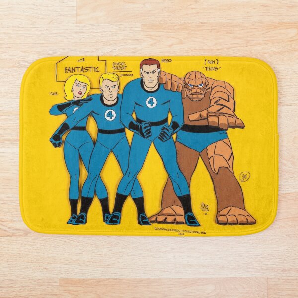 The Fantastic Four Classic Vintage Retro Cartoons - Comics Bath Mat