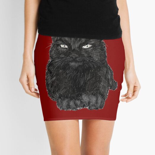 Black Cat Mini Skirt