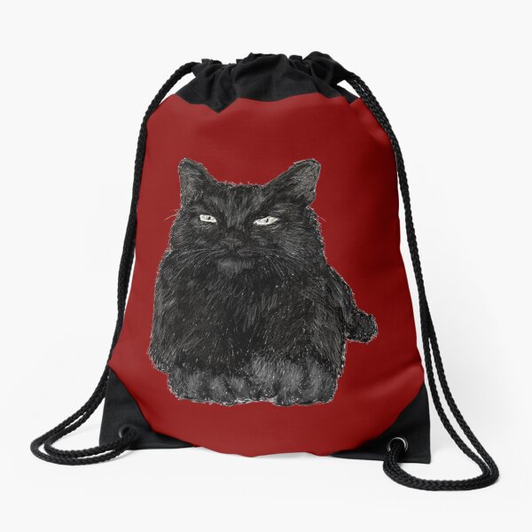 Black Cat Drawstring Bag