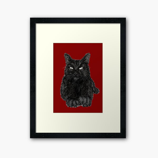 Black Cat Framed Art Print
