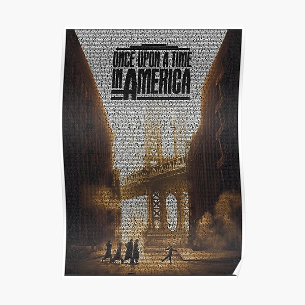 Text Portrait of Dumbo Skyline with full script of the movie Once Upon a Time in America Poster