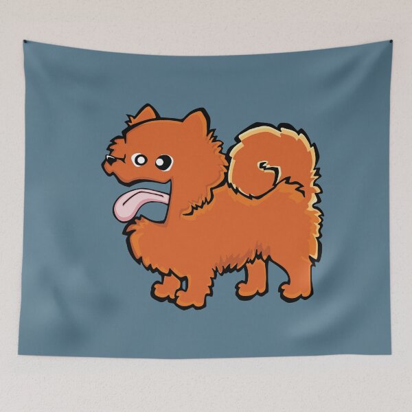 Item preview, Pomeranian - Orange (Full Body) BLUE BG designed and sold by TheChicken.