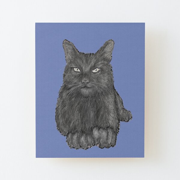 Grey Cat Wood Mounted Print