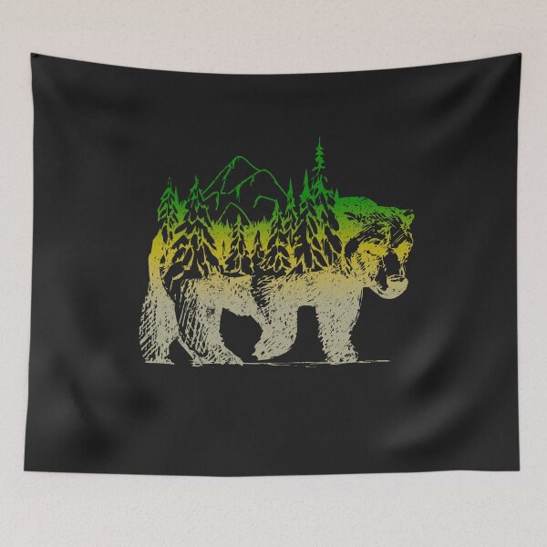 Item preview, Bear with forest and beautiful landscape on its back designed and sold by tarek25.