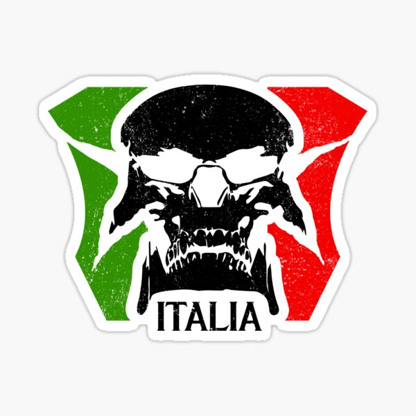 Pirate Skull and Crossbones Design with Italy Italian Flag Car Vinyl Sticker 