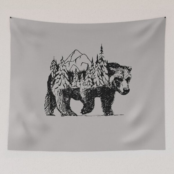 Item preview, Bear with forest and beautiful landscape on its back designed and sold by tarek25.