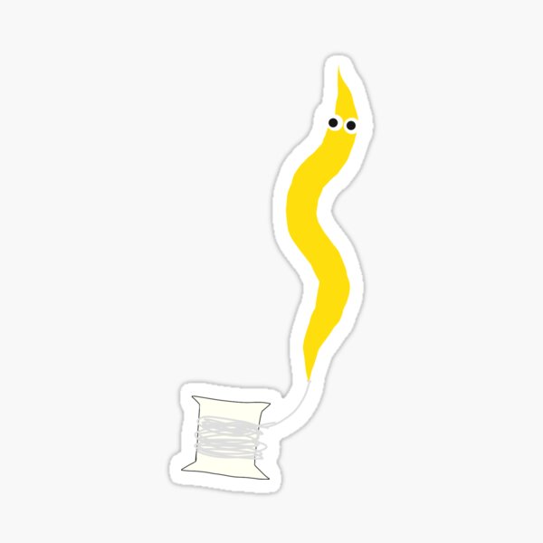 Vista previa del artículo con la obra «Gusano amarillo en cadena», diseñado y vendido por Mizzkeisha.