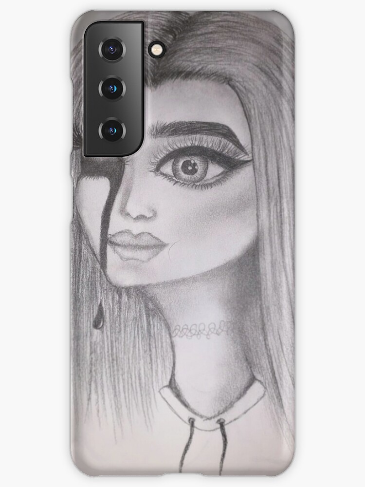 Creepy Drawing Horror Girl Sketch Hand Drawn Samsung Galaxy Phone Case By Sam Hird Redbubble