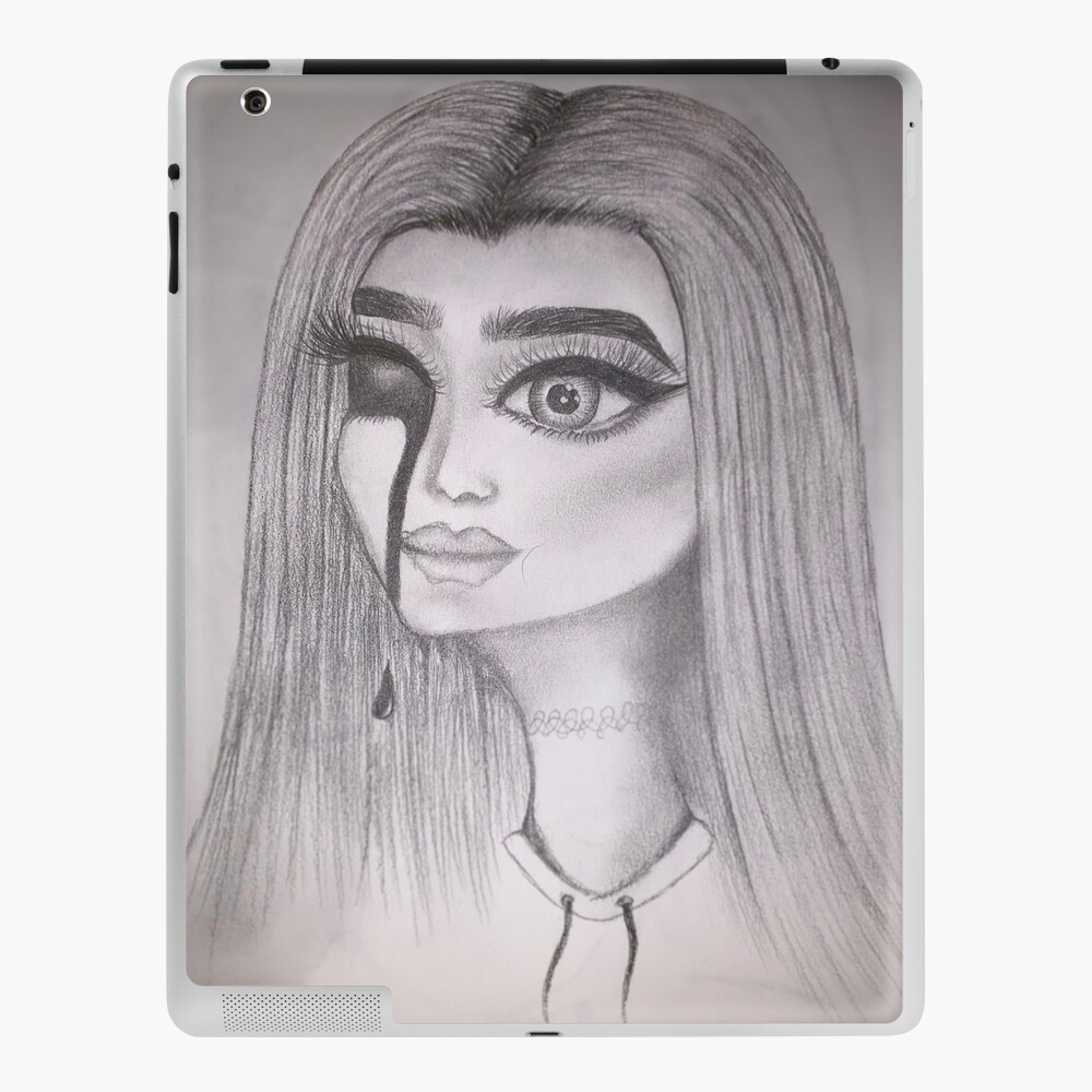 Drawing illustration of girl portrait iPad Case & Skin for Sale by  KholoodIllust