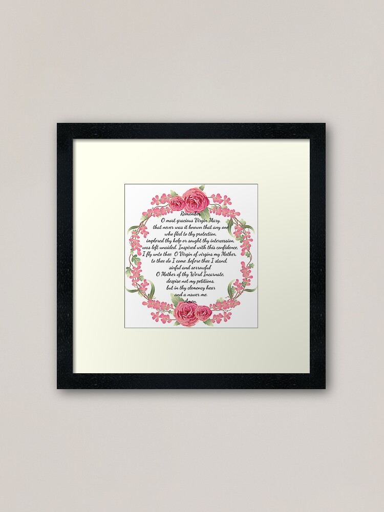 Memorare Framed Art Print By Neteor Redbubble