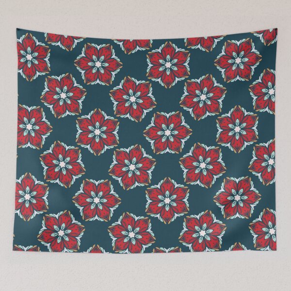 Item preview, Hand drawn abstract Christmas flower pattern.  designed and sold by Limolida.