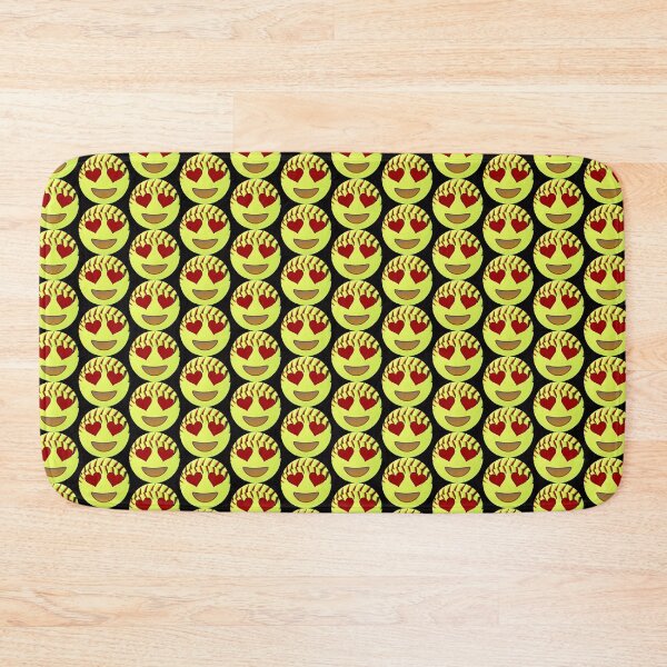 Item preview, Softball Smiling Heart Eyes Emoji designed and sold by ChicoryJunction.