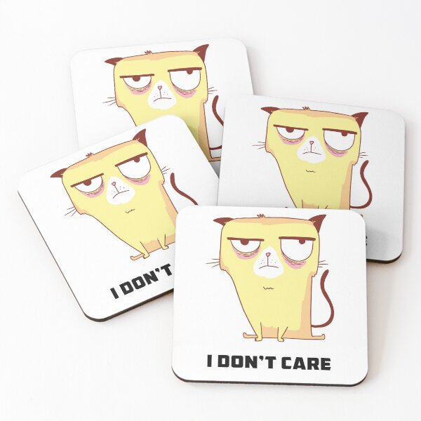 Item preview, Funny Cat T Shirts-Yellow Grumpy Cat- I Don't Care Meme T shirt designed and sold by designsnmore.