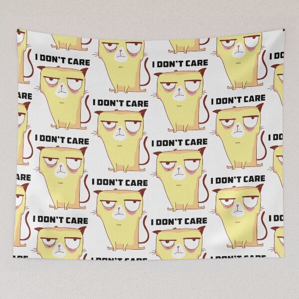 Item preview, Funny Cat T Shirts-Yellow Grumpy Cat- I Don't Care Meme T shirt designed and sold by designsnmore.