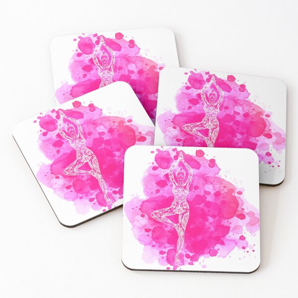 Item preview, Tree Pose Pink Vriksasana designed and sold by raliceyoga.