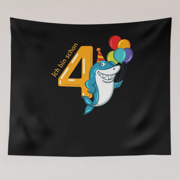 Item preview, 4 years shark birthday designed and sold by Weilichesmag.
