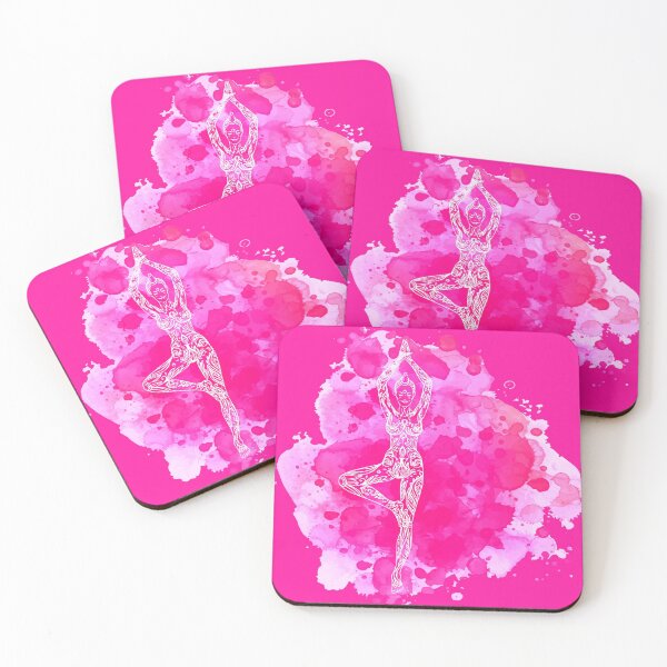 Item preview, Tree Pose Pink Vriksasana Pink Backgrownd designed and sold by raliceyoga.
