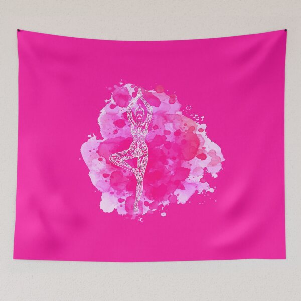 Item preview, Tree Pose Pink Vriksasana Pink Backgrownd designed and sold by raliceyoga.