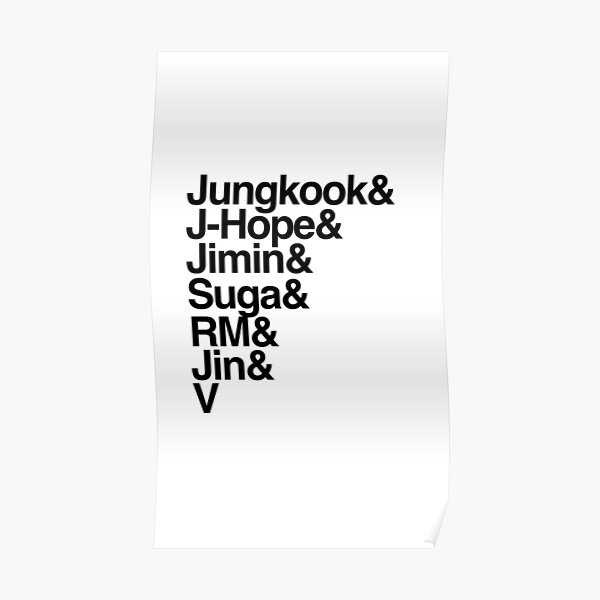 Bts Names Wall Art | Redbubble