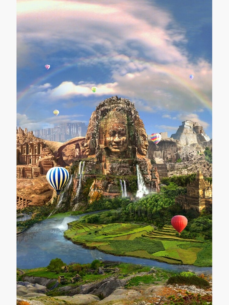 Thumbnail 4 of 4, Samsung Galaxy Phone Case, Valley Of The Temples - spiritual, peaceful temple art coexist designed and sold by EPMattson.