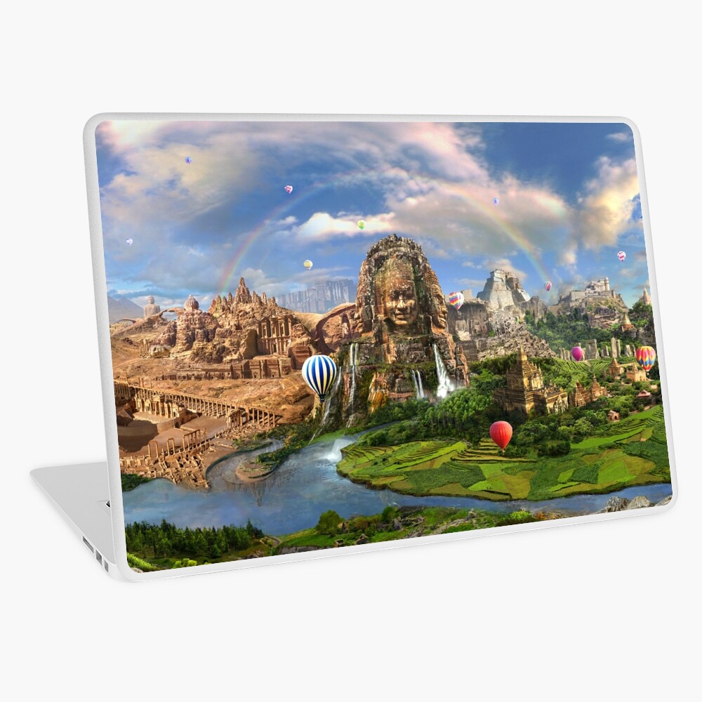 Valley Of The Temples - spiritual, peaceful temple art coexist Laptop Skin