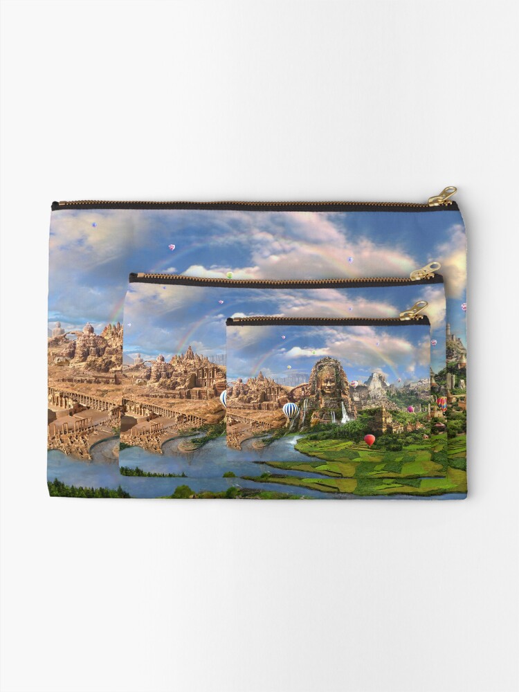 Alternate view of Valley Of The Temples - spiritual, peaceful temple art coexist Zipper Pouch