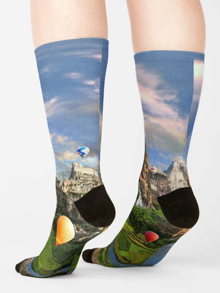 Alternate view of Valley Of The Temples - spiritual, peaceful temple art coexist Socks