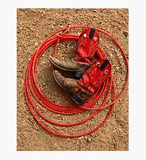 Red Boots and Red Lariat Photographic Print