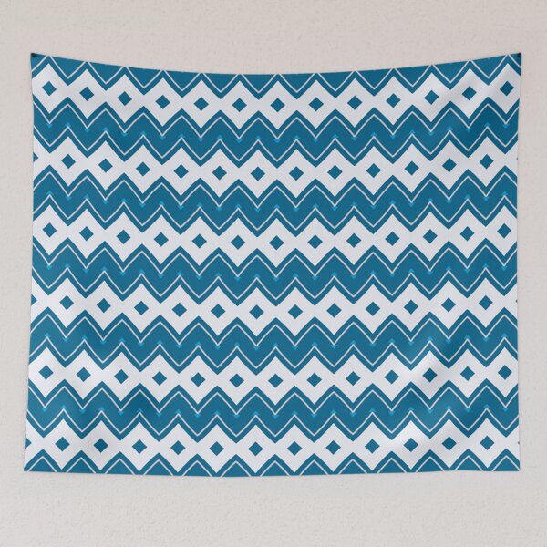 Item preview, White and Blue Zigzag Pattern designed and sold by Poetic Patterns Studio.