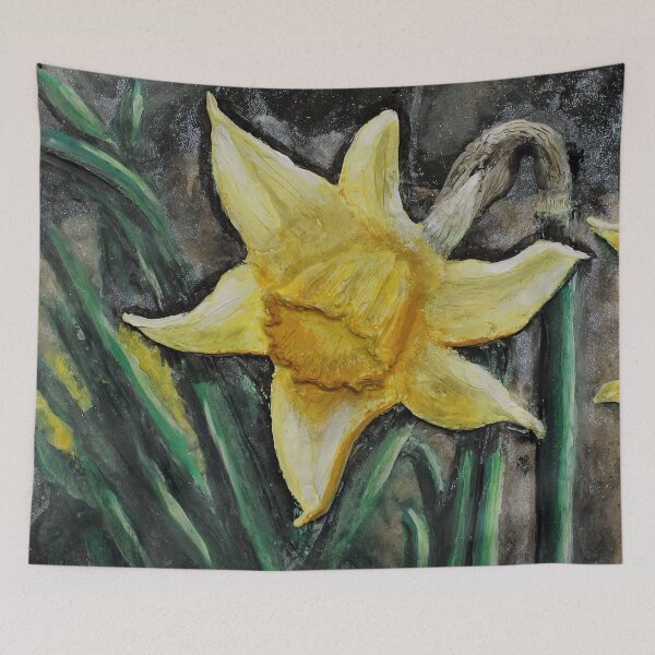 Item preview, Grandma's garden series - Daffodil polymer clay painting designed and sold by Pansymade.