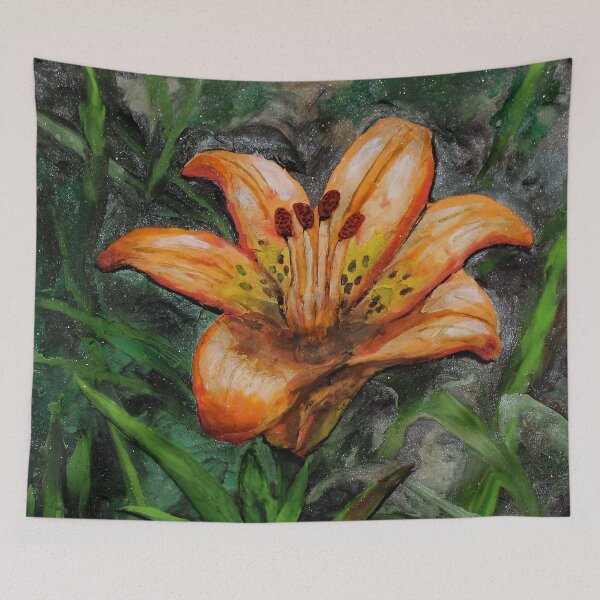 Item preview, Grandma's garden series - Tiger Lily polymer clay painting designed and sold by Pansymade.