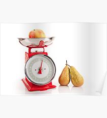 Kitchen red weight scale utensil Poster