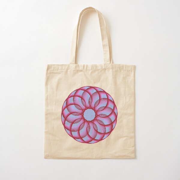 Spirograph with Red Pink Blue Cotton Tote Bag